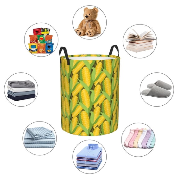 Picia Corn 1 Large Laundry Basket, Waterproof, Freestanding Laundry Hamper, Collapsible Tall Clothes Hamper with Extended Handles-Small