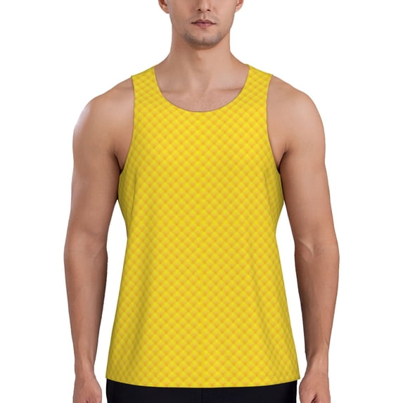 Picia Corn 3 Printed Men’s Performance Tank, Men's Workout Tank Top Moisture-Wicking Tank Top Muscle tee, Breathable Workout Shirt-Large