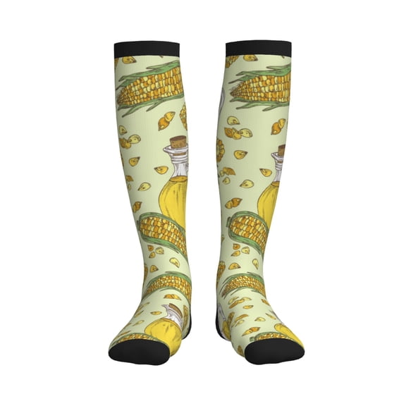 Picia Corn And Corn Oil Printed Sports Compression Socks - 15-20mmHg Graduated Compression, High-Performance Soft and Breathable Socks for Men and Women