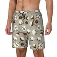 thumbnail image 1 of Picia Cotton Tree pattern Mens Swim Trunks with Compression Liner Stretch Beach Shorts Quick Dry with Zipper Pockets No-Chafing Board Shorts-Small, 1 of 9