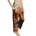 thumbnail image 1 of Picia Countryside Colorful Floral Cow Womens Soft Woven Cotton Elastic Waistband Sleep Pajama Pant Lounge Sleep Pant With Pockets And Drawstring-X-Large, 1 of 9