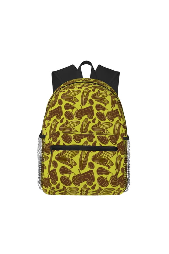 Countryside Pumpkin Tractor Large Capacity Backpack Classic Style Backpack Casual Backpack Water-Resistant School Work Travel Outdoor Backpack