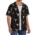 thumbnail image 1 of Picia Cow Skulls Men's Linen Shirts Short Sleeve Cuban Beach Shirts Casual Shirts Button Down Shirt for Men Beach Summer Wedding Shirt-Medium, 1 of 7