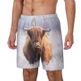 thumbnail image 1 of Picia Cow pattern Mens Swim Trunks with Compression Liner Stretch Beach Shorts Quick Dry with Zipper Pockets No-Chafing Board Shorts-Small, 1 of 9