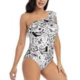 thumbnail image 1 of Picia Cowboy Pattern Women's One Piece Swimsuits,One Shoulder Swimwear Asymmetric ,Ruffle Monokinis Bathing Suits,High Waisted Flattering Bathing Suits-, 1 of 8