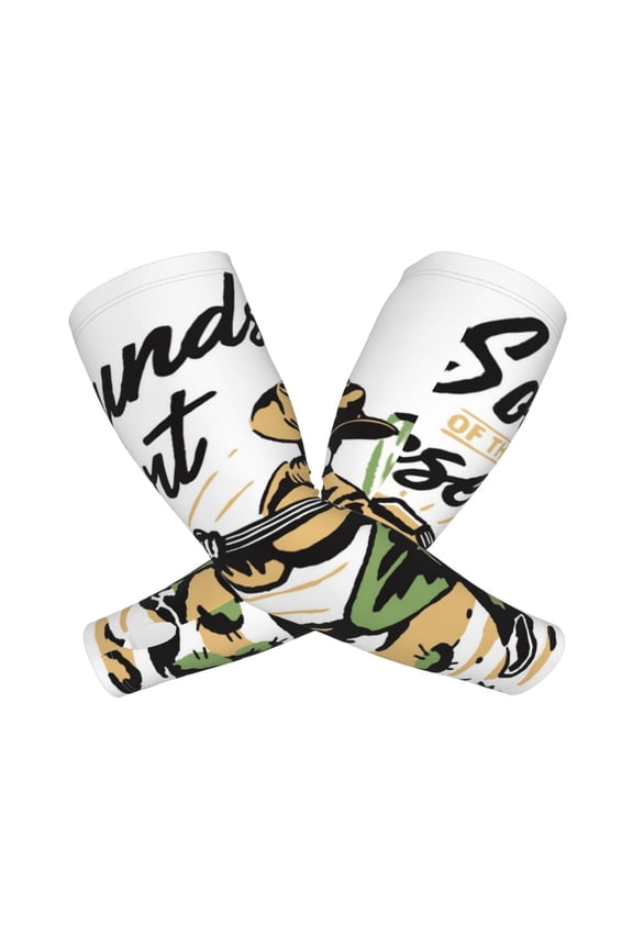 Cowboy Playing Guitar Arm Sleeves for Men and Women - Tattoo Cover Up UPF 50+ Cooling Sports Sleeve for Basketball Golf Football-One Size