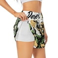 thumbnail image 1 of Picia Cowboy Playing Guitar Pattern Women's 2 in 1 Athletic Running Shorts High Waisted Workout Casual Gym Sweat Shorts with Comfy Liner Zipper Pockets-Medium, 1 of 9