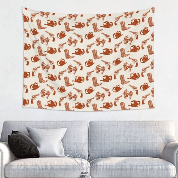 Picia Cowboy Western Pattern Tapestry-Tapestries for Bedroom Living Room Dorm(29x37")