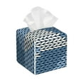 thumbnail image 1 of Picia Cozy Knitted Blue Chevron Pattern Tissue Box Cover,PVC Leather Square Holder,Tissue Box Holder with Magnetic Bottom,Facial Paper Organizer Dispenser-5.2"X5.2"X5.2", 1 of 8
