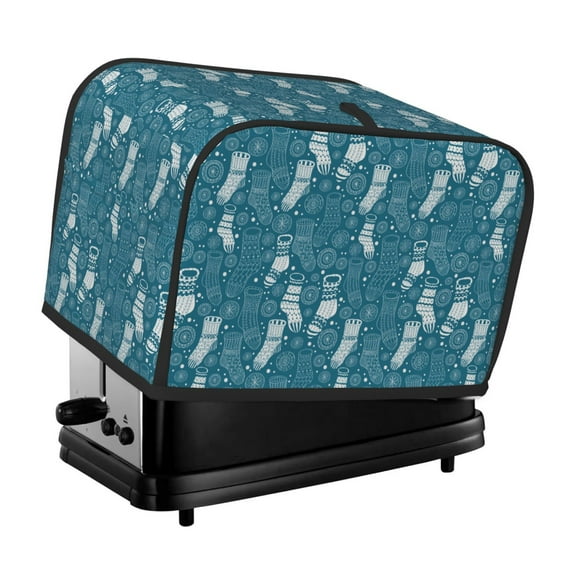 Picia Cozy Winter Socks Pattern Print 2 Slice Toaster Cover , Toaster Protector Dustproof Kitchen Appliance Cover, Kitchen Appliance Dustproof Protector