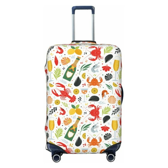 Picia Crabs Shrimps Luggage Protector Cover Thicken Suitcase Protector Cover Fit 18-32 Inch Luggage-Medium