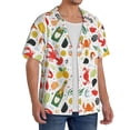 thumbnail image 1 of Picia Crabs Shrimps Men's Linen Shirts Short Sleeve Cuban Beach Shirts Casual Shirts Button Down Shirt for Men Beach Summer Wedding Shirt-Small, 1 of 7