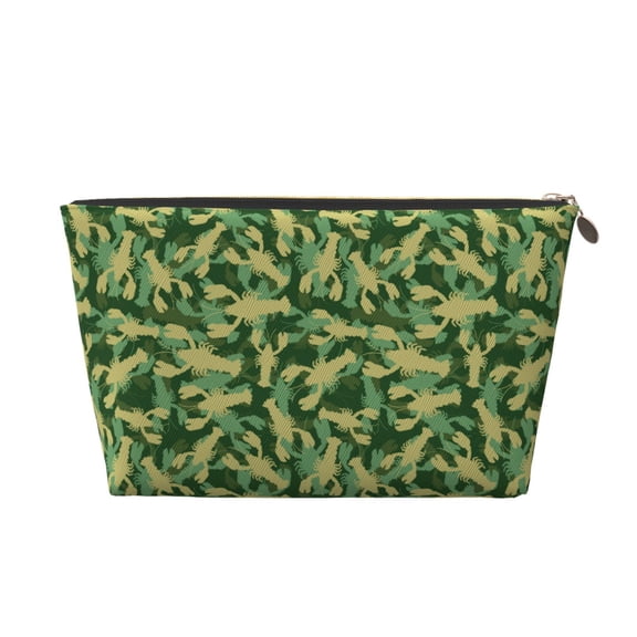Picia Crayfish Army Printed Leather Travel Toiletry Bag,Cosmetic Organizer, Makeup Travel Bag, Durable Travel Pouch, Compact Toiletry Bag, Travel Accessories