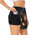 thumbnail image 1 of Picia Creative Poker Pattern Women's 2 in 1 Athletic Running Shorts High Waisted Workout Casual Gym Sweat Shorts with Comfy Liner Zipper Pockets-X-Large, 1 of 9