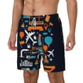 thumbnail image 1 of Picia Creative Transport pattern Mens Swim Trunks with Compression Liner Stretch Beach Shorts Quick Dry with Zipper Pockets No-Chafing Board Shorts-Small, 1 of 9