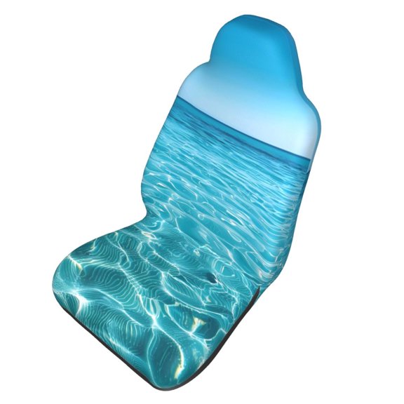 Picia Crystal Clear Ocean Waves Print Waterproof Sweating Car Seat Cover for Post Gym Workout, Running, Beach and Hiking, Universal Fit Anti-Slip Bucket Seat Protector