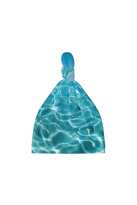 Crystal Clear Ocean Waves Printed Preemie Hats for Baby Girls Cotton Premature Knot Hats Newborn Hospital Cap Warm Knot Beanie Nicu for Preemie Girls and Boys