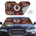 thumbnail image 1 of Picia A Cup Of Black Coffee On A Saucer Curved Windshield Sunshade Accordion Folding Style Auto Shade for Car Truck SUV Van Blocks UV Ray Sun Visor Protector -, 1 of 7