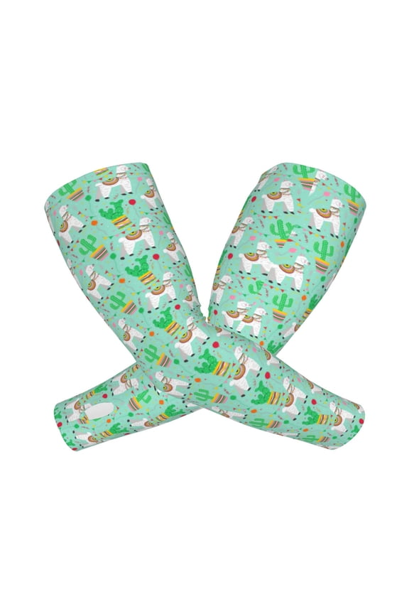 Cute Alpaca 1 Arm Sleeves for Men and Women - Tattoo Cover Up UPF 50+ Cooling Sports Sleeve for Basketball Golf Football-One Size
