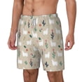 thumbnail image 1 of Picia Cute Alpaca pattern Mens Swim Trunks with Compression Liner Stretch Beach Shorts Quick Dry with Zipper Pockets No-Chafing Board Shorts-X-Large, 1 of 9