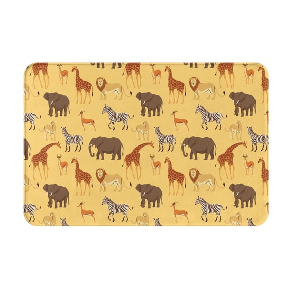 Picia Cute Animals Pattern Flannel Doormat – 16x24 Inch Non-Slip Indoor Mat, Absorbent & Quick-Dry Rug for Entryway, Bathroom, Kitchen, and Bedroom, Machine Washable