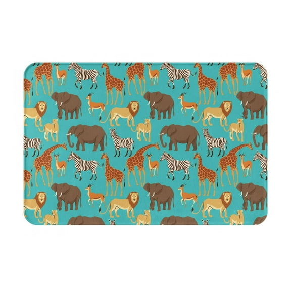 Picia Cute Animals Pattern Flannel Doormat – 16x24 Inch Non-Slip Indoor Mat, Absorbent & Quick-Dry Rug for Entryway, Bathroom, Kitchen, and Bedroom, Machine Washable