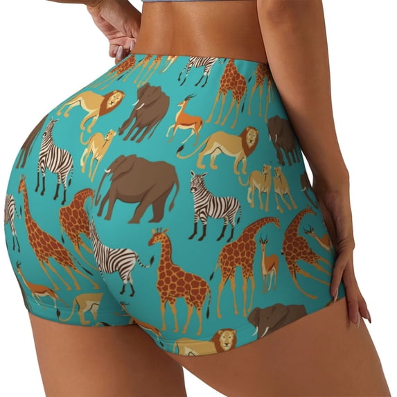 Picia Cute Animals Printed Workout Shorts for Women Seamless Scrunch Butt Lifting High Waisted Yoga Gym Booty Running Moisture-wicking Short Pants-X-Large