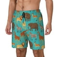 thumbnail image 1 of Picia Cute Animals pattern Mens Swim Trunks with Compression Liner Stretch Beach Shorts Quick Dry with Zipper Pockets No-Chafing Board Shorts-3X-Large, 1 of 9