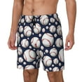 thumbnail image 1 of Picia Cute Basebal pattern Mens Swim Trunks with Compression Liner Stretch Beach Shorts Quick Dry with Zipper Pockets No-Chafing Board Shorts-Large, 1 of 9