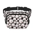 thumbnail image 1 of Picia Cute Baseball Print Square Double-Layer Waist Bag Mini Adjustable Waist Belt Bag Exercise Running Travel Hiking, 1 of 9