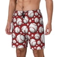 thumbnail image 1 of Picia Cute Baseball pattern Mens Swim Trunks with Compression Liner Stretch Beach Shorts Quick Dry with Zipper Pockets No-Chafing Board Shorts-X-Large, 1 of 9