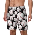 thumbnail image 1 of Picia Cute Baseball pattern Mens Swim Trunks with Compression Liner Stretch Beach Shorts Quick Dry with Zipper Pockets No-Chafing Board Shorts-Medium, 1 of 9