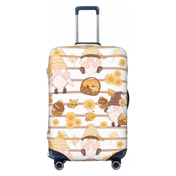 Picia Cute Bee Gnome Luggage Protector Cover Thicken Suitcase Protector Cover Fit 18-32 Inch Luggage-Large
