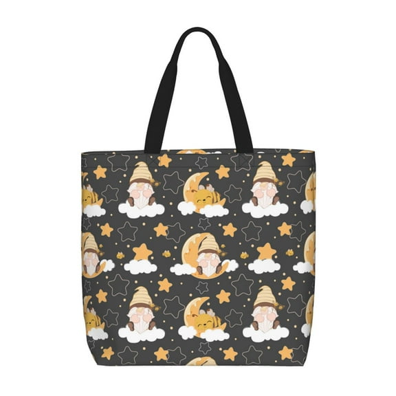 Picia Cute Bee Gnome for Tote Bag for Women with Zipper, Gym Tote with Compartments, Laptop Work Tote Nurse Dance Yoga Bag for Sport, Travel