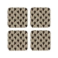 thumbnail image 1 of Picia Cute Black Dog Printed Leather Coasters for Drinks, 4" Drink Coasters Set of 4 for Tabletop Protection, Handmade Luxurious Home Décor and Housewarming Gift -Square, 1 of 6
