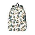 thumbnail image 1 of Picia Cute Bunny Printed Canvas Daypack - Stylish and Durable Vintage Compact Backpack - Class, Work, Travel, or Laptop Bookbag,Organized Compartments-Medium, 1 of 6