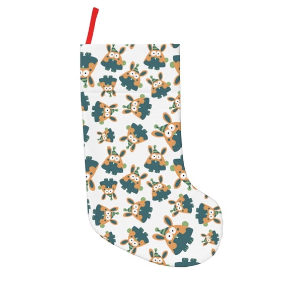 Picia Cute Bunny for 18in Christmas Stockings, Xmas Stocking for Kids, Holiday and Family Stocking for Fireplace or Party Decoration