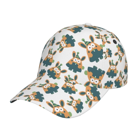Picia Cute Bunny pattern Trucker Low Profile Hat Men Women Baseball Cap Dad Hat Adjustable Unconstructed Plain Cap