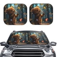 thumbnail image 1 of Picia Cute Butterfly Bear 2 Piece Car Windshield Sun Shade Foldable | Foldable Sun Shield for Front Window Blocks UV Rays and Keeps Your Vehicle Cool-Medium, 1 of 7