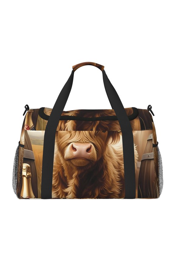 Cute Calf Butterflies A Print Travel Duffle Bag,Weekender Bags for Women with Shoe Compartment, Gym Duffel Bag with Wet Pocket, Hospital Bags for Labor and Delivery