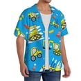 thumbnail image 1 of Picia Cute Car Cartoon Men's Linen Shirts Short Sleeve Cuban Beach Shirts Casual Shirts Button Down Shirt for Men Beach Summer Wedding Shirt-4X-Large, 1 of 7