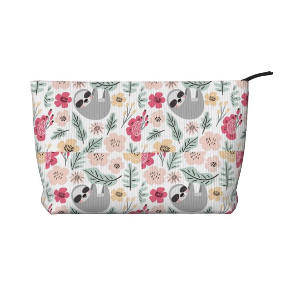 Picia Cute Cartoon Sloth Printed Cosmetic Bags for Women Makeup Bag Large Capacity Purse Travel Toiletry Zipper Storage Pouch Make up Brushes Organizer for Gifts