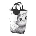 thumbnail image 1 of Picia Cute Cat Meadow Sketch Laundry Basket With Handles Laundry Hamper Toys Storage Organizer Foldable Bucket Washing Bin Dirty Clothes Bag For Home Bathroom Bedroom Dorm, 1 of 1