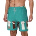 thumbnail image 1 of Picia Cute Cat Paw And Dog pattern Mens Swim Trunks with Compression Liner Stretch Beach Shorts Quick Dry with Zipper Pockets No-Chafing Board Shorts-XX-Large, 1 of 9