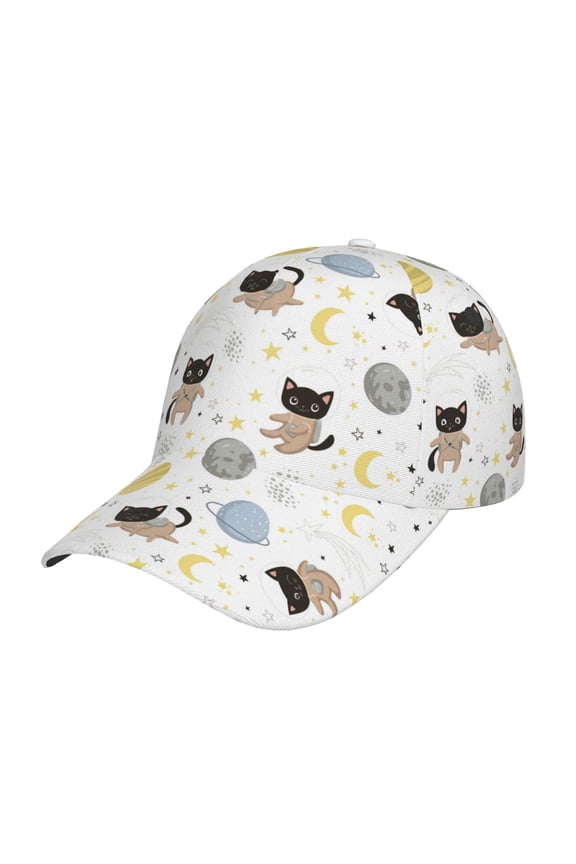 Cute Cat pattern Trucker Low Profile Hat Men Women Baseball Cap Dad Hat Adjustable Unconstructed Plain Cap