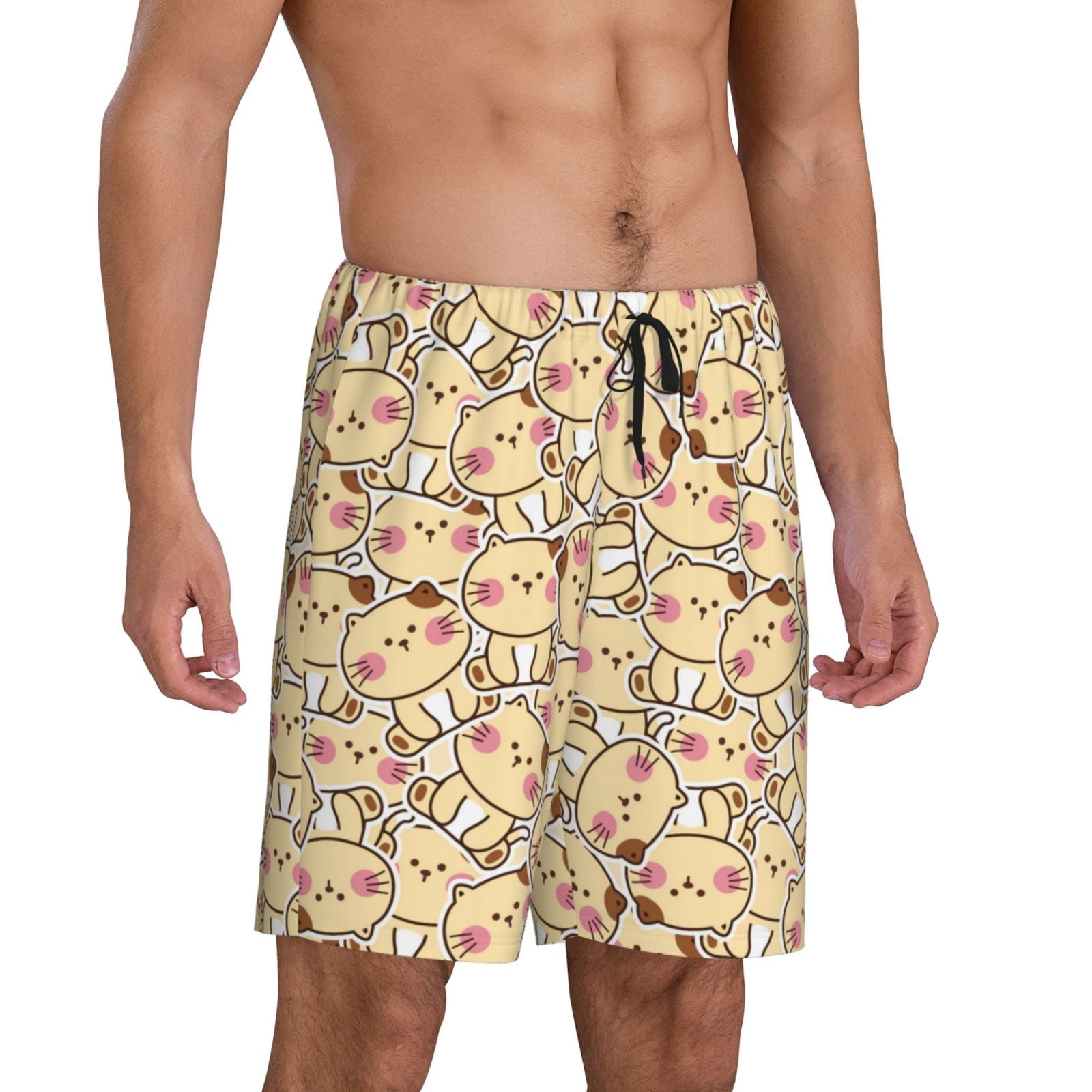 Cute Cat Polka Dot Print Men's Shorts main image 1