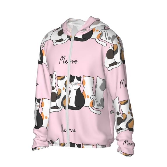 Picia Cute Cats Women's Men's UPF 50+ Sun Protection Hoodie Shirt Long Sleeve SPF Fishing Outdoor UV Hiking Lightweight Shirts-Large