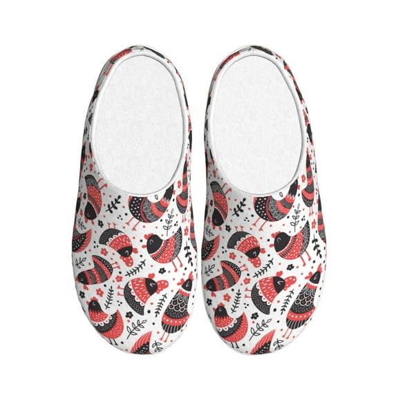 Picia Cute Chickens for Women's Lamb-hug Comfy Fleece House Slippers Memory Foam, Slip-on House Shoes Indoor Outdoor-37/38