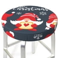 thumbnail image 1 of Picia Cute Christmas Gnomes (2) pattern Round Stool Covers Comfy Seat Covers Stretch Removable WashableChair Slipcover Round Bar Chair Cushion Cover-13 inch, 1 of 7