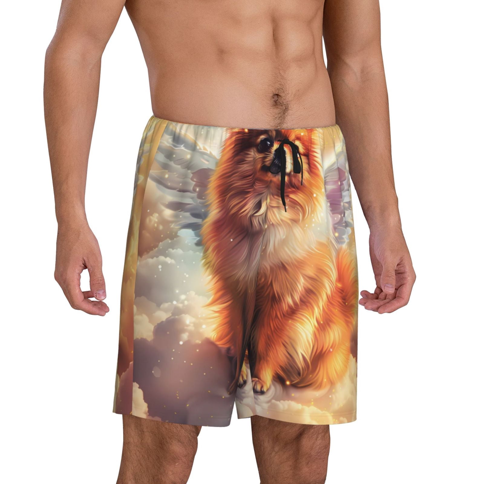 Women's Soft Pomeranian Dog Print Pajama Shorts - Lightweight Lounge & Sleep Shorts With Pockets & Drawstring (S-XXL)
